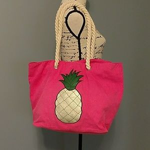 Pineapple Motif Tote Bag